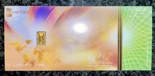 KARATBAR CASHGOLD CARD - GOLD 999.9 PURITY (24CT)
