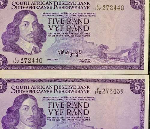 TW DE JONGH ERROR R5 IN SEQUENCE F172/ 272440-439 AUNC SPRINGBUCK WTM 1ST ISSUE 1967(1 BID TAKES ALL