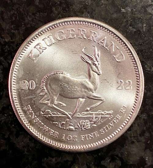 SOUTH AFRICA SILVER KRUGERRAND -- 2022 -- 1OZ FINE SILVER