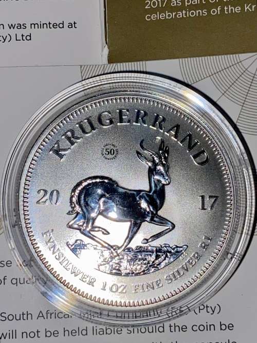 SOUTH AFRICA PREMIUM UNC SILVER KRUGERRAND -- 2017 -- 1OZ - SA MINT POUCH - COA - NEW UNTOUCHED