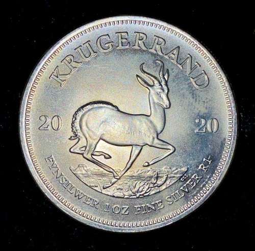 SOUTH AFRICA SILVER KRUGERRAND -- 2020 -- 1OZ FINE SILVER
