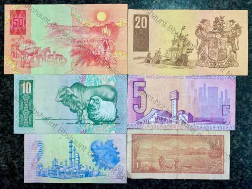 COMPLETE SET OF GPC DE KOCK & DECIMALS R50 TO R2,,,1980s (R1 TW DE JONGH 1967)- (1 BID TAKES ALL)
