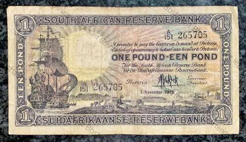 MH DE KOCK 1 POUND 1945 E/A 1ST ISSUE  A151