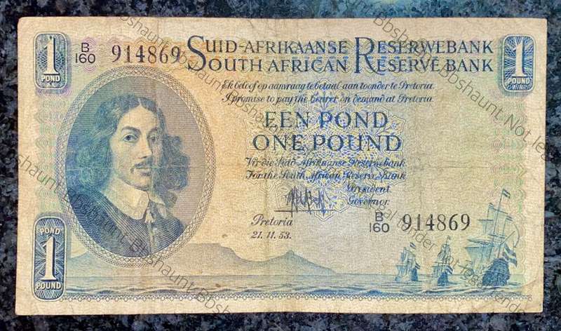 MH DE KOCK 1 POUND 21-14-1956 A/E 3RD ISSUE B160