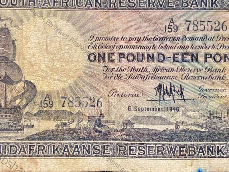 MH DE KOCK 1 POUND 1946 E/A 1ST ISSUE  A159