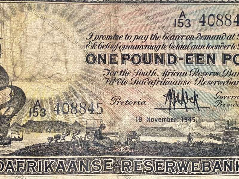 MH DE KOCK 1 POUND 1945 E/A 1ST ISSUE  A153