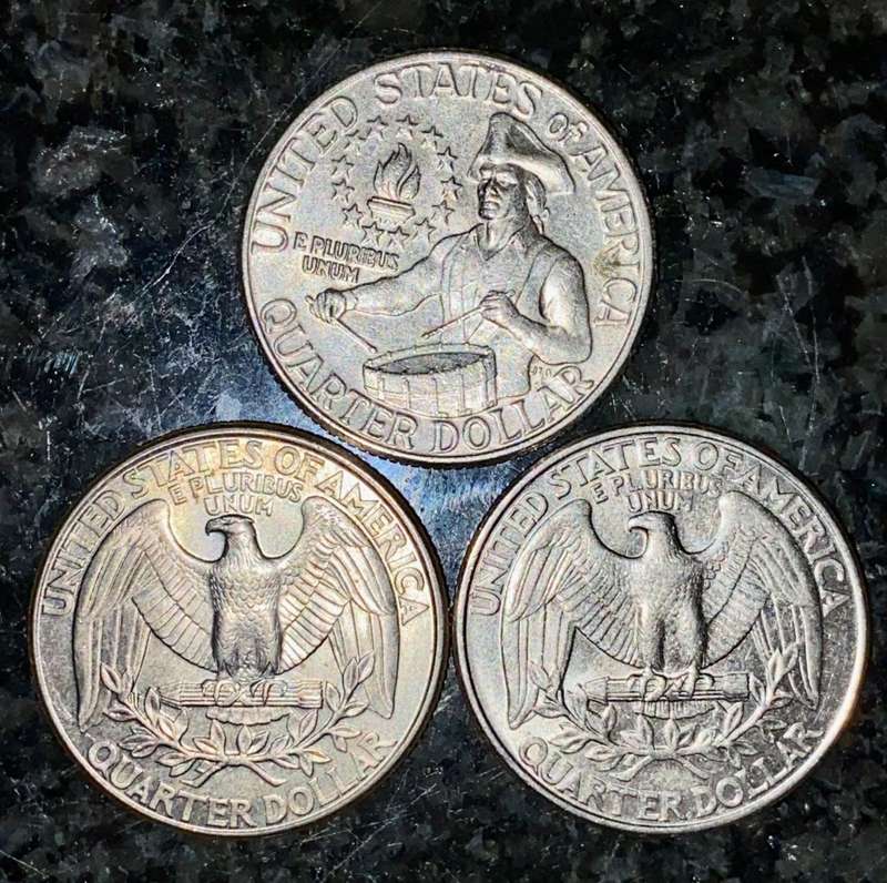 U S A SET - 1/4 DOLLARS 1976,1993 & 1998 (1 BID TAKES ALL)
