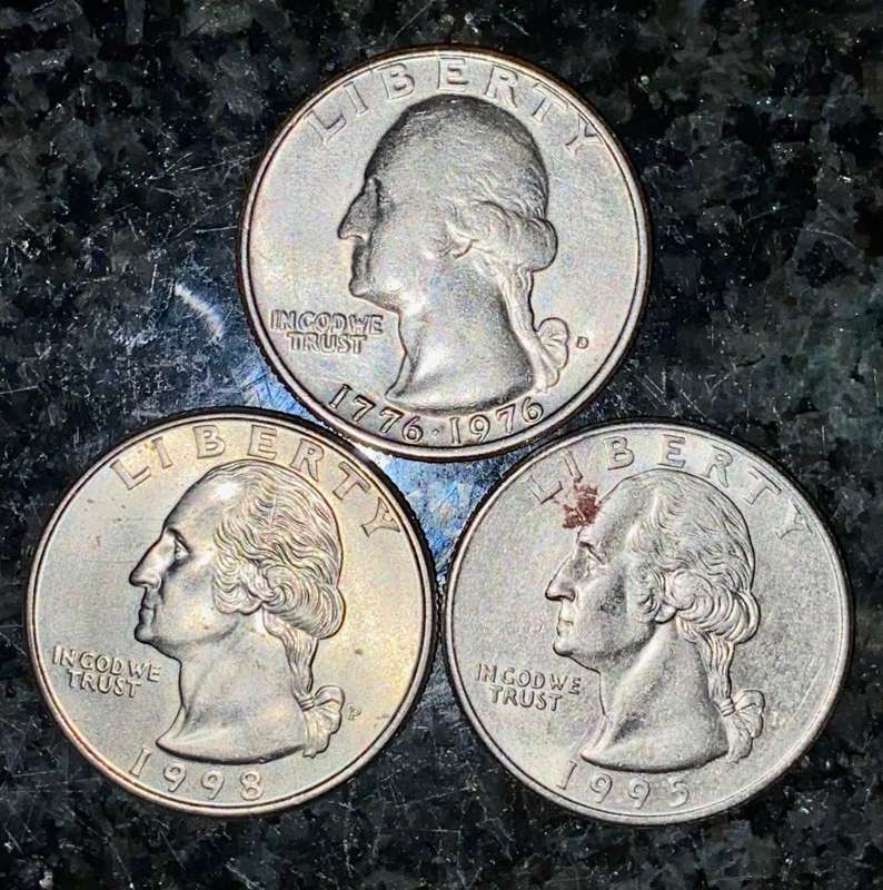 U S A SET - 1/4 DOLLARS 1976,1993 & 1998 (1 BID TAKES ALL)