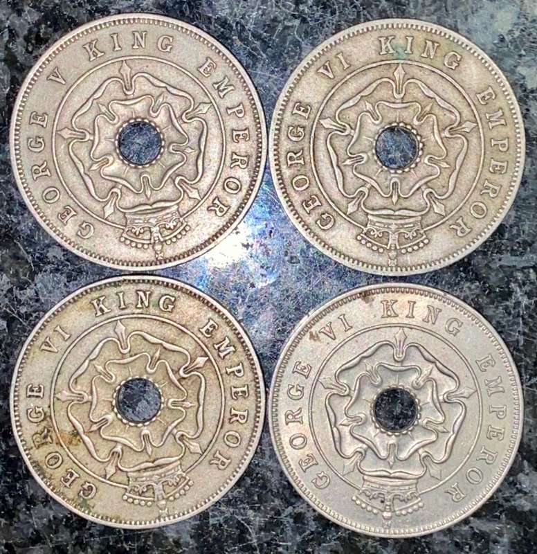 SOUTHERN RHODESIA SET 1 PENNY 1936,1939,1940 & 1942 (1 BID TAKES ALL)