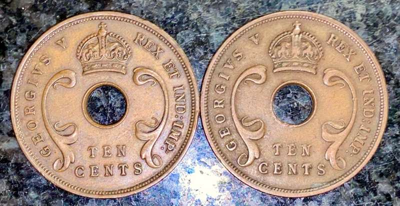 EAST AFRICA SET 10 CENT 1927 & 1933 (1 BID TAKES ALL)