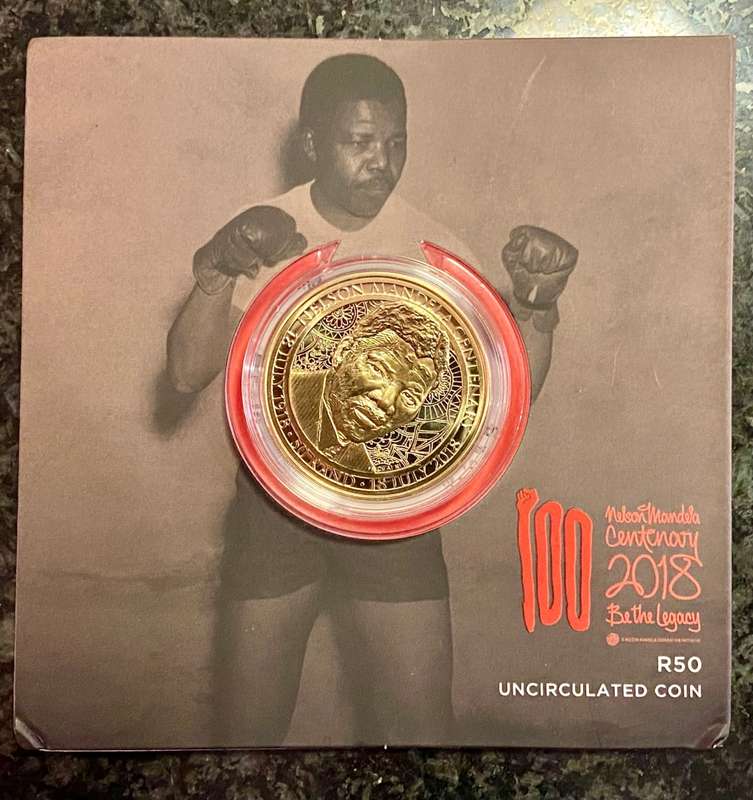 NELSON MANDELA UNC R50 --2018-- 100 YEARS 1918-2018 IN CAPSULE WITH ORIGINAL FOLDER