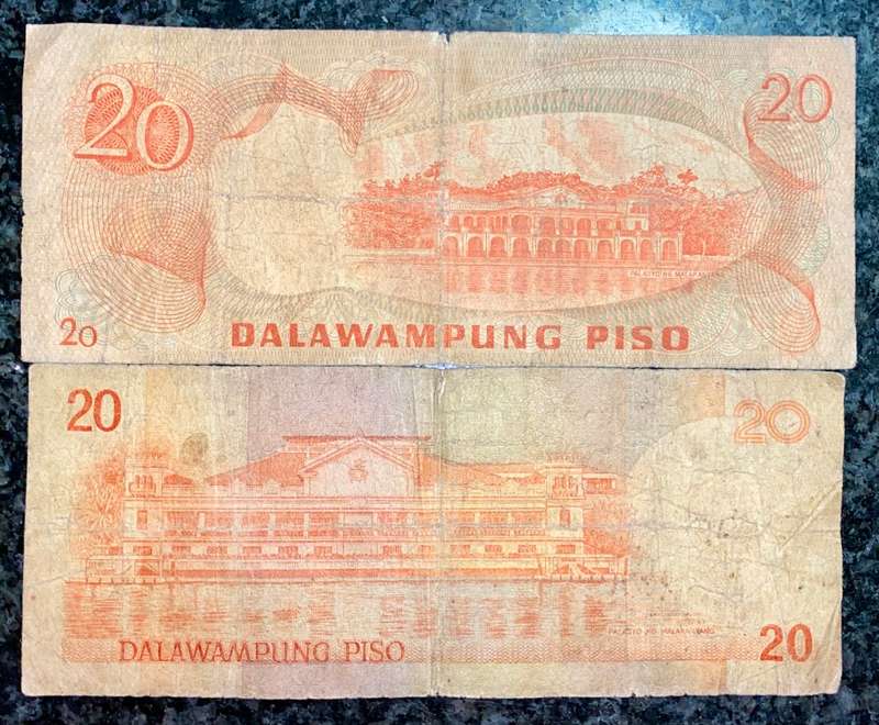 PHILIPPINES  TWO DIFFERENT 20 PESOS (1 BID TAKES ALL)