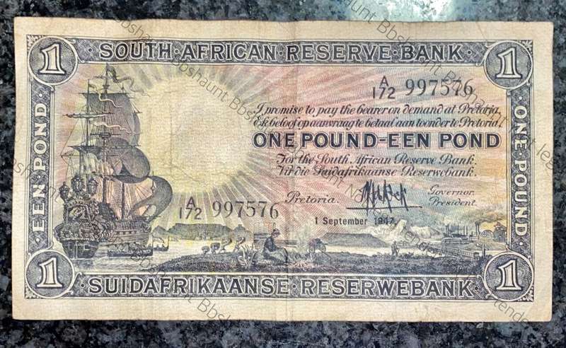 MH DE KOCK 1 POUND 1947 E/A 1ST ISSUE  A172