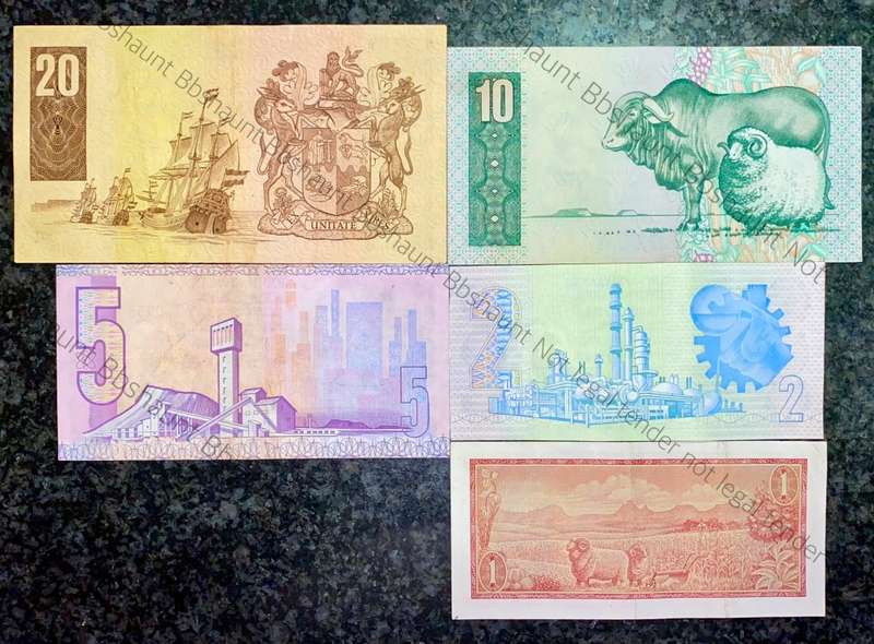 COMPLETE SET OF TW DE JONGH & DECIMALS R20 TO R2 - 1978-4TH ISSUE( R1,,1975-3RD ISSUE)1BID TAKES ALL