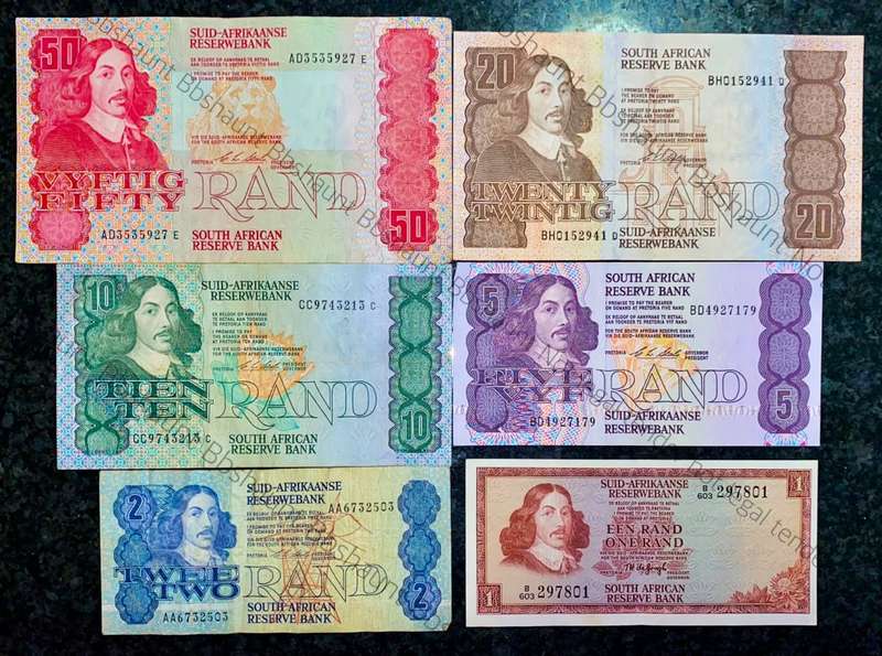 COMPLETE SET OF CL STALS & DECIMALS R50 TO R2 AA --1990 [R1 T.W DE JONGH 1975]1 BID TAKES ALL]
