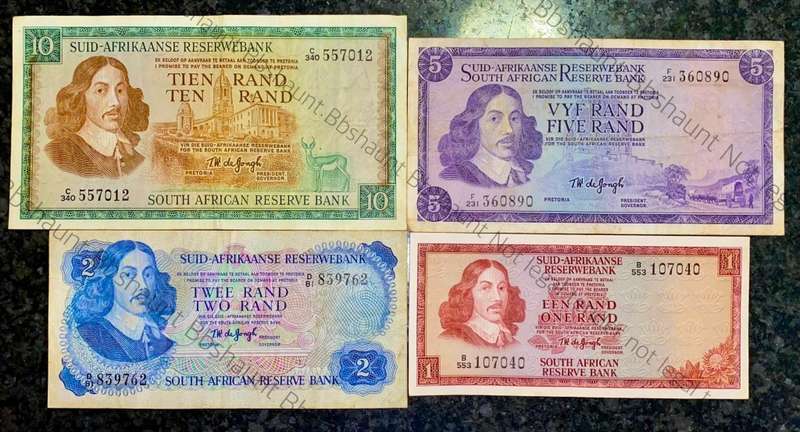 COMPLETE SET OF TW DE JONGH & DECIMALS R10 TO R1 - 1967 - 1975 ( 1 BID TAKES ALL)