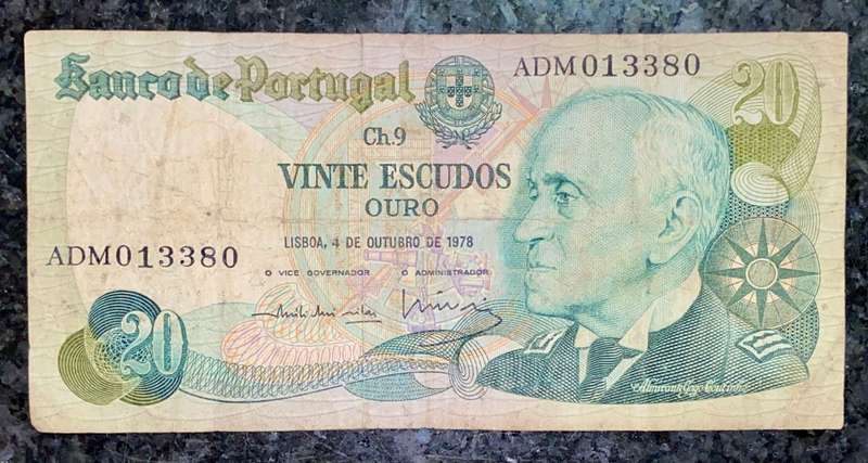 PORTUGAL 20 ESCUDOS 1978