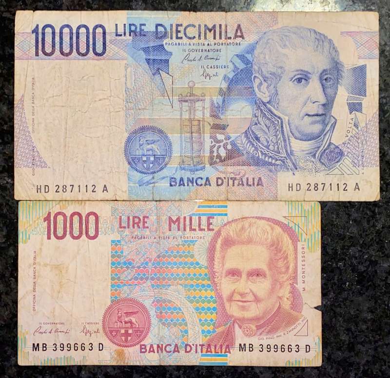 ITALY 10,000 LIRE 1984 & 100 LIRE 1990 (1 BID TAKE ALL)