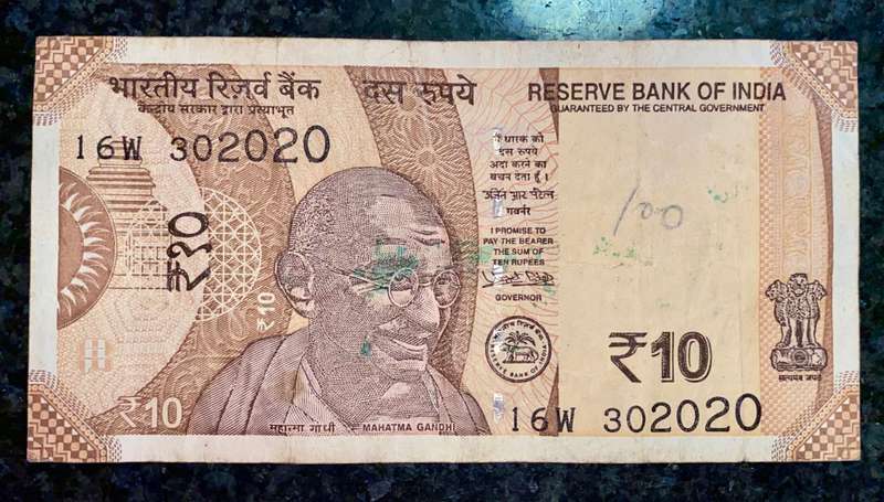 INDIA 10 RUPEE  MAHATMA GANDHI 2018