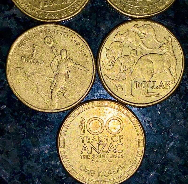 AUSTRALIA SET 1 DOLLAR 1999,2001,2005,2011,2014 (1 BID TAKE ALL)