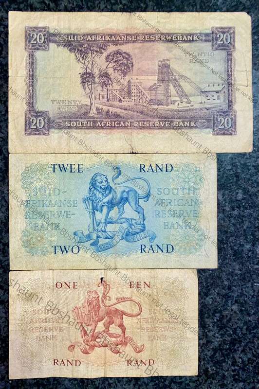 MH DE KOCK SET R20 - D1 & R2 - B22 E/A 1961 & G RISSIK R1 - A124 E/A 1962 BIG NOTES (1 BID TAKE ALL)