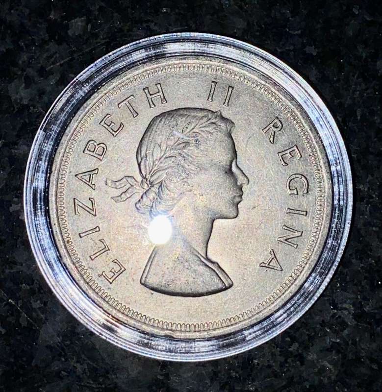S A UNION SILVER 5 SHILLINGS 1951 SILVER CROWN IN CAPSULE