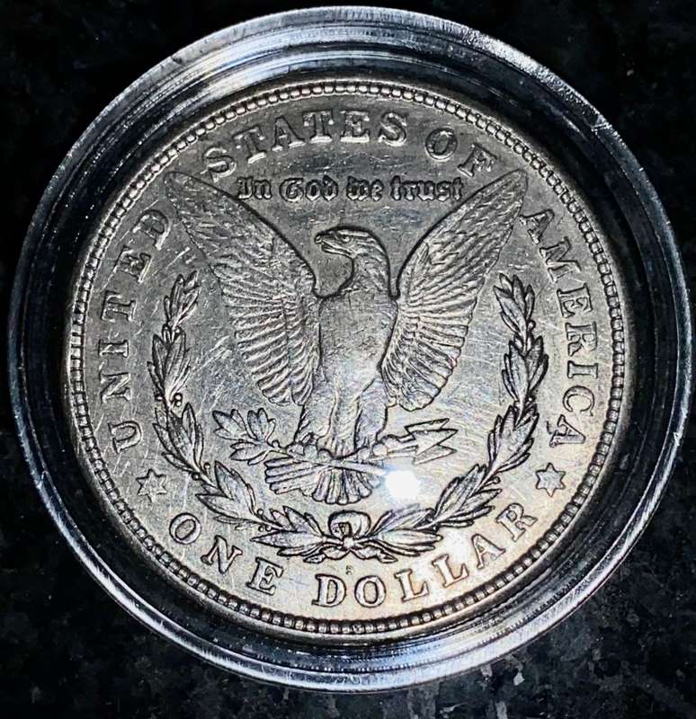 U S A SILVER 1 DOLLAR - MORGAN DOLLAR - SAN FRANCISCO MINT 1921 COMES WITH CAPSULE