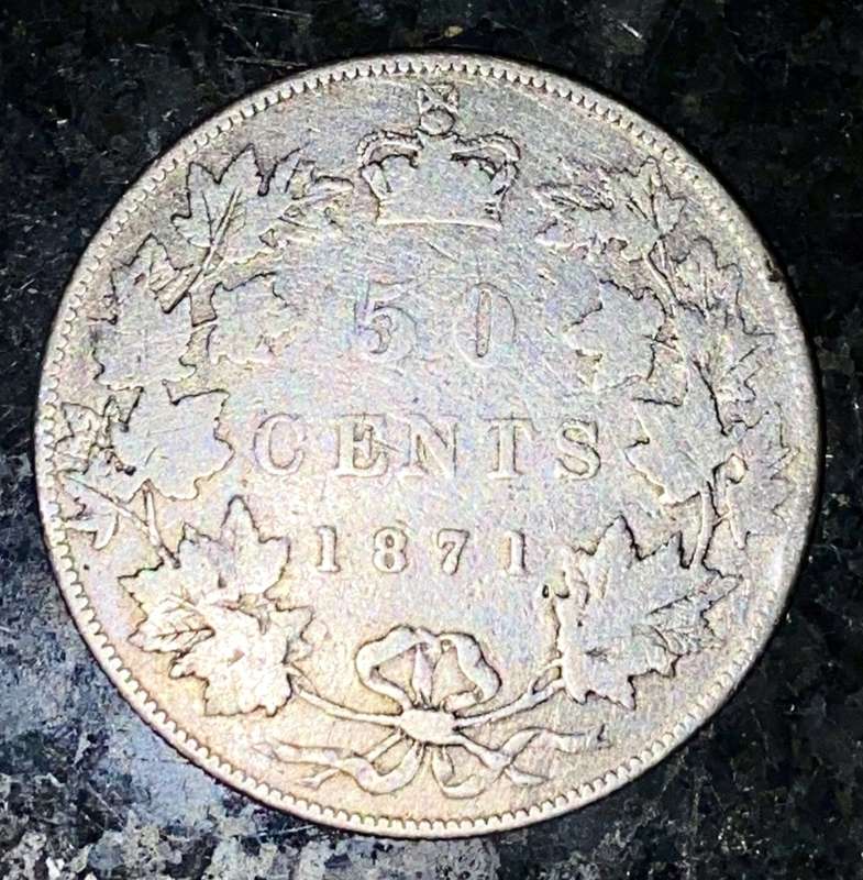 CANADA RARE SILVER 50 CENT 1871 KEY DATE STERLING SILVER