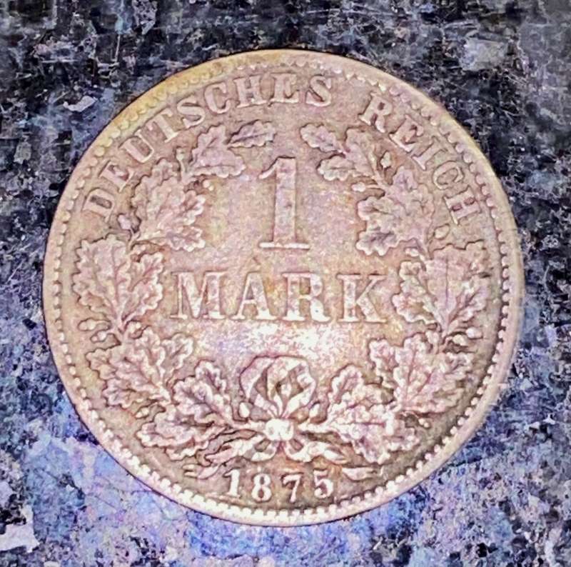 GERMANY SILVER 1 MARK  1875 D