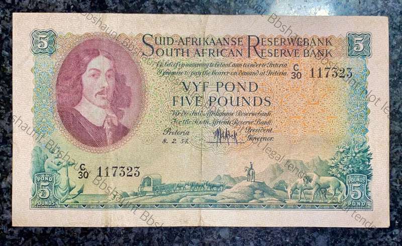 MH DE KOCK 5 POUND 08-02-1954 E/A 3RD ISSUE C30