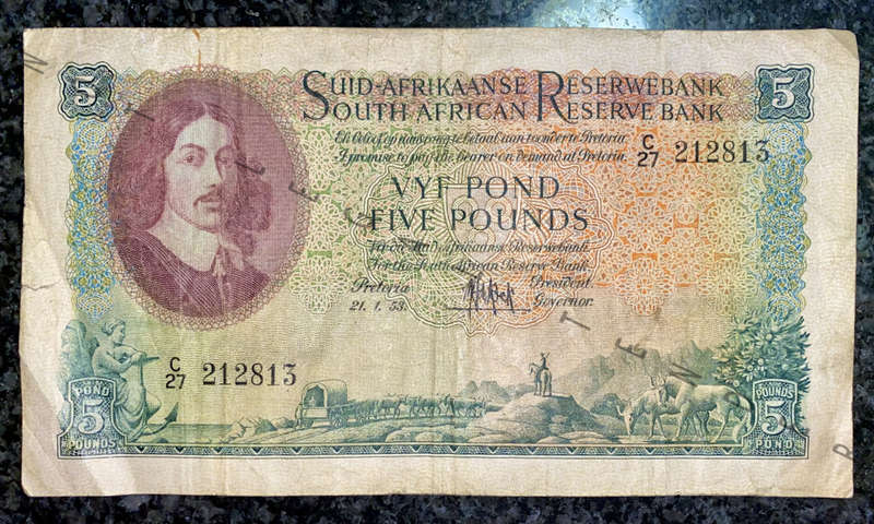 MH DE KOCK 5 POUND 02-01-1953 E/A 3RD ISSUE C27