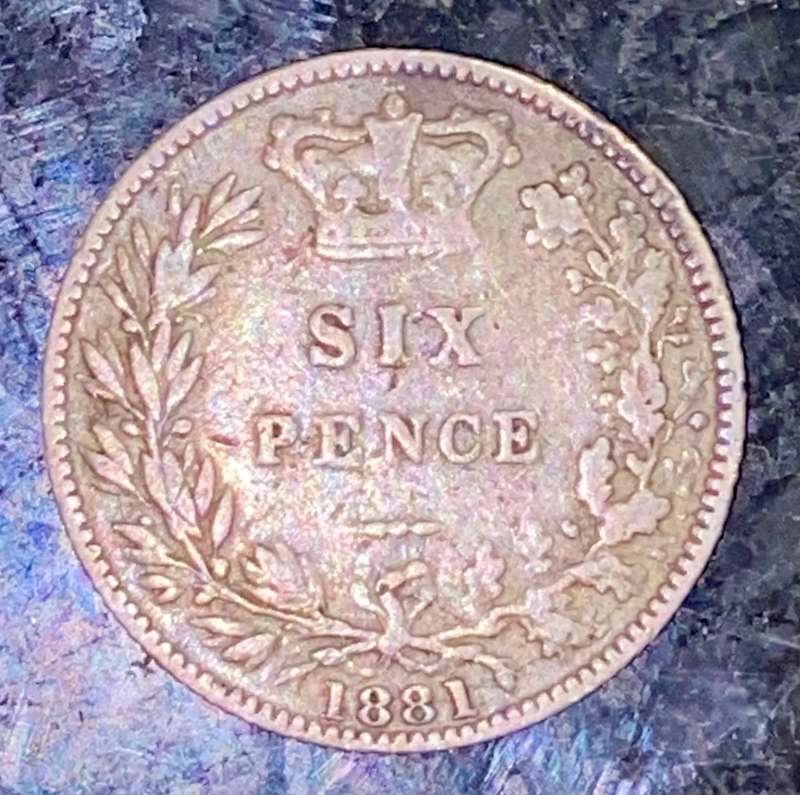 GREAT BRITAIN SILVER 6 PENCE 1881