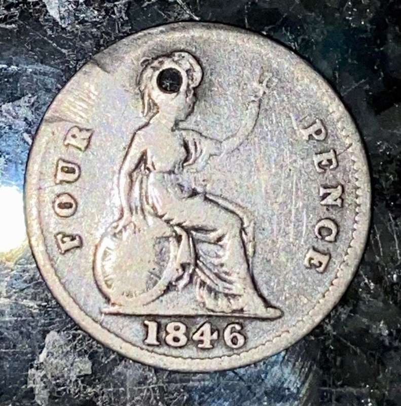 GREAT BRITAIN SILVER 4 PENCE 1846 GROAT