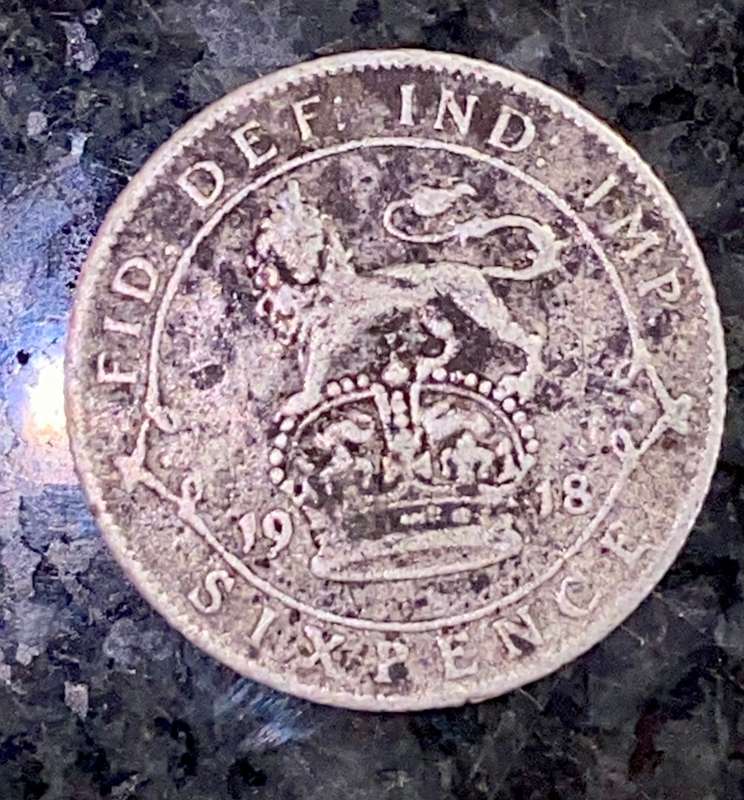 GREAT BRITAIN SILVER 6 PENCE 1918