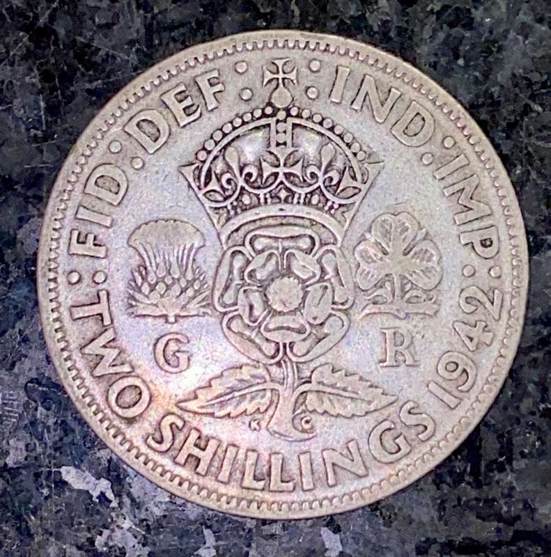 GREAT BRITAIN SILVER 2 SHILLING (1 FLORIN) 1942