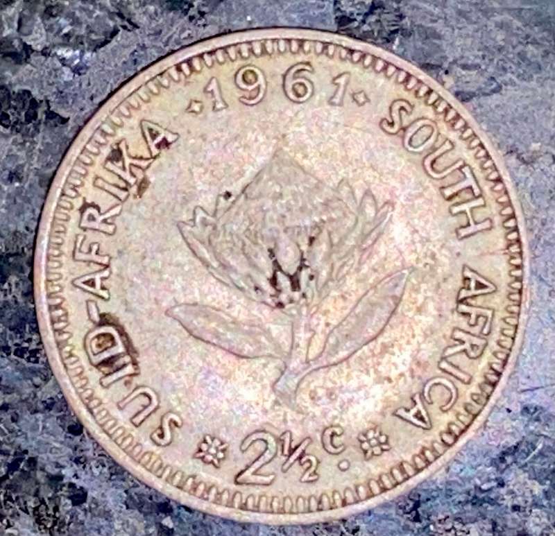 R S A SILVER 2 1/2 CENT 1961