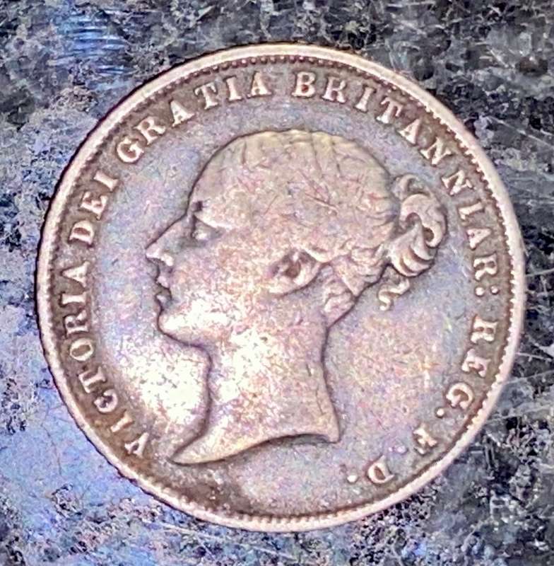 GREAT BRITAIN SILVER 6 PENCE 1860 BLACK TONING