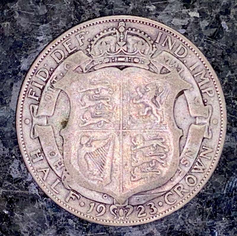 GREAT BRITAIN SILVER 2 1/2 SHILLINGS 1923 HALF CROWN