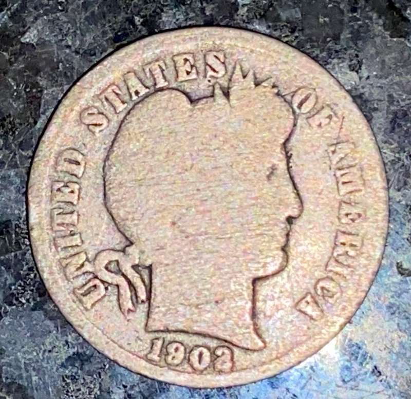 U S A SILVER 1 BARBER DIME - 10 CENT 1902 - SILVER ,900