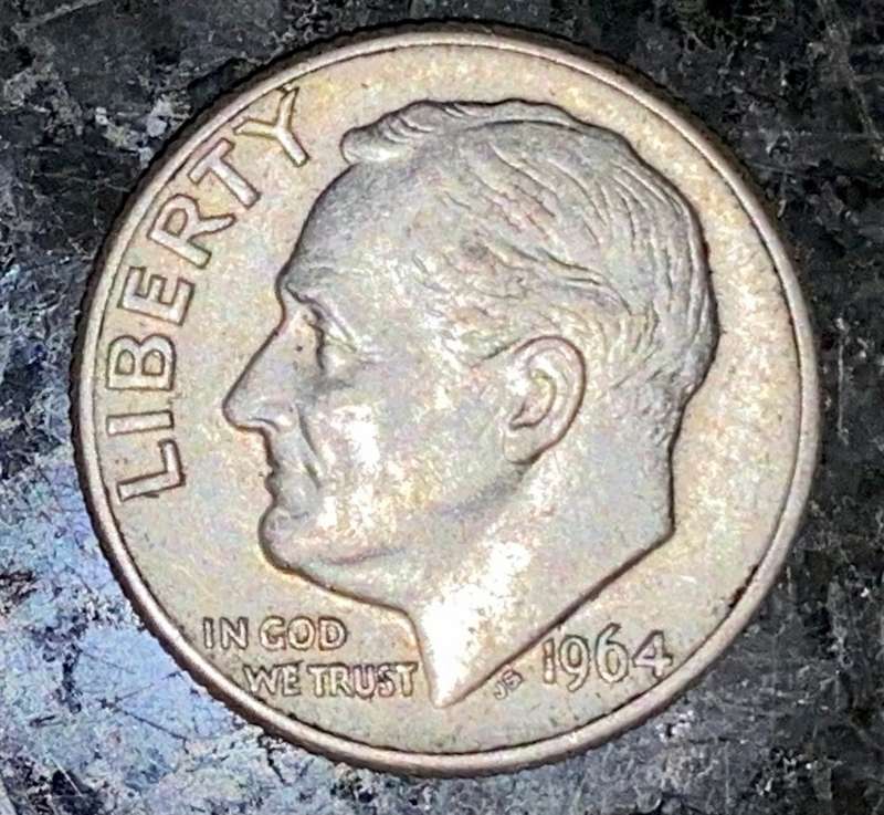 U S A SILVER 1 DIME - 10 CENT 1964 DEVER MINT - SILVER ,900