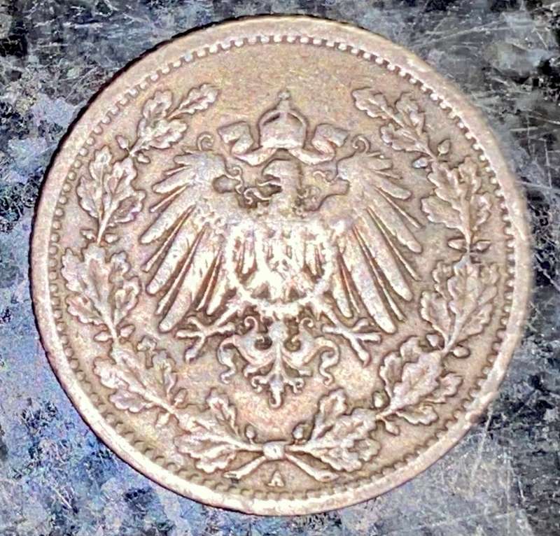 GERMANY SILVER 1/2 MARK 1906 - BERLIN MINT - SILVER .900