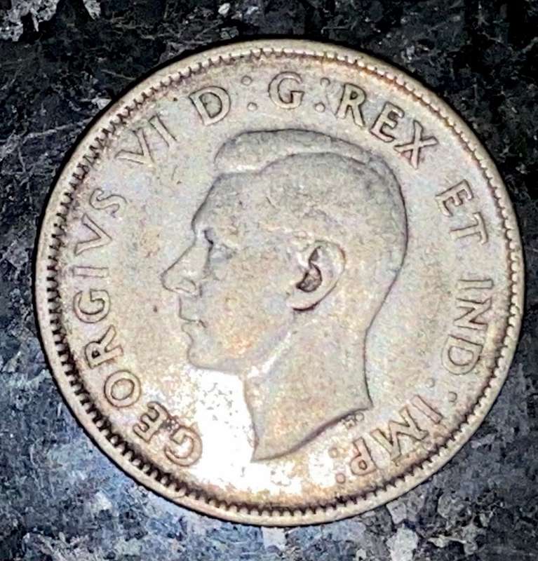 CANADA SILVER 25 CENT 1944 WW2 SILVER 80%