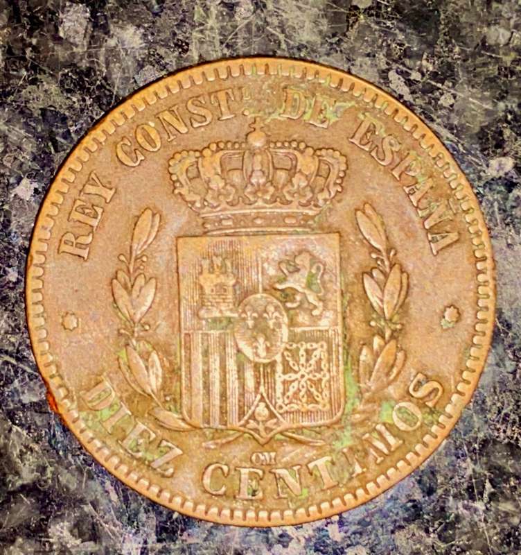 SPAIN 10 CENTIMOS 1878