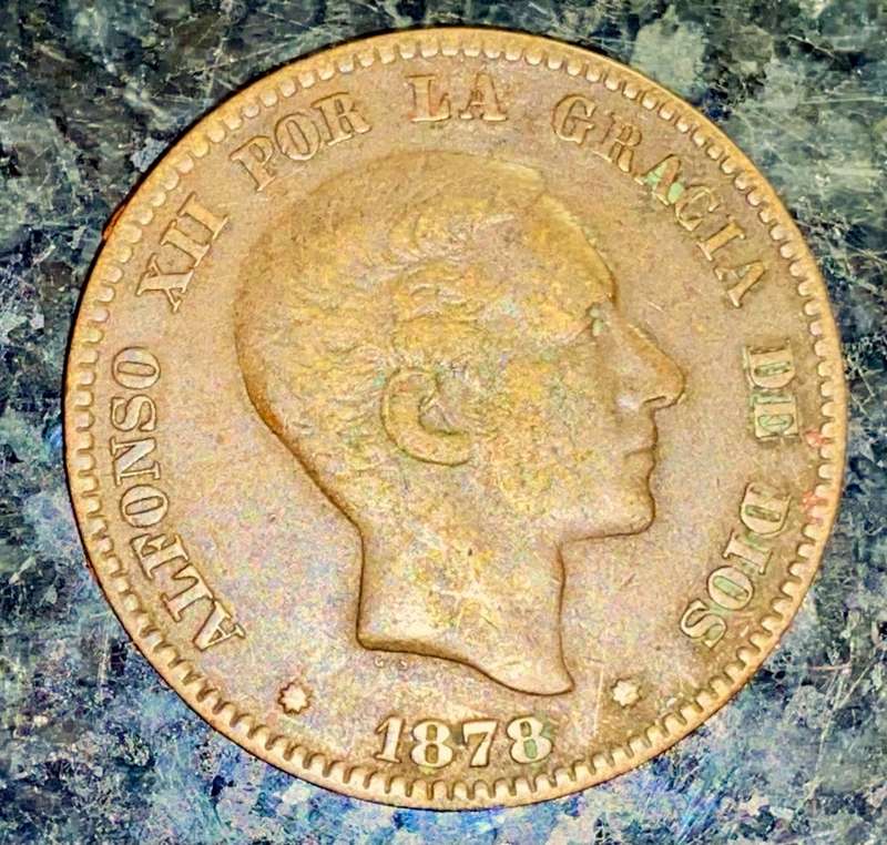 SPAIN 10 CENTIMOS 1878