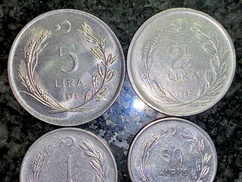 TURKEY SET 5 LIRA TO 10 CURUS 1949 - 1976( 1 BID TAKES ALL)