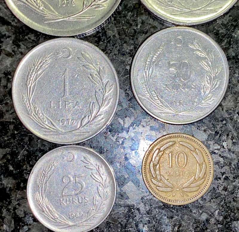 TURKEY SET 5 LIRA TO 10 CURUS 1949 - 1976( 1 BID TAKES ALL)