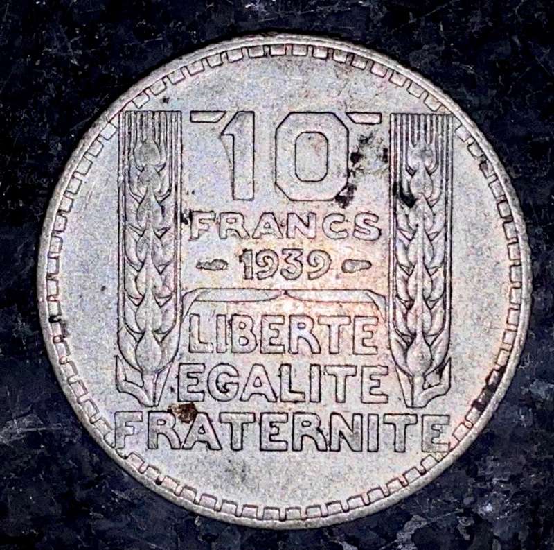 FRANCE SILVER 10 FRANCS 1930 WW2