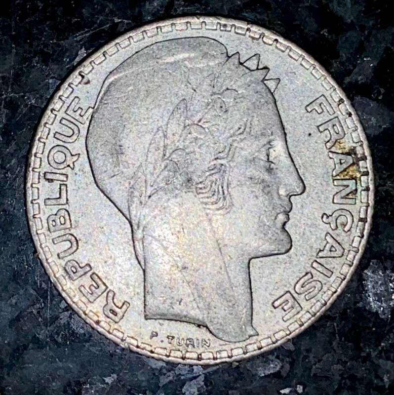 FRANCE SILVER 10 FRANCS 1930 WW2
