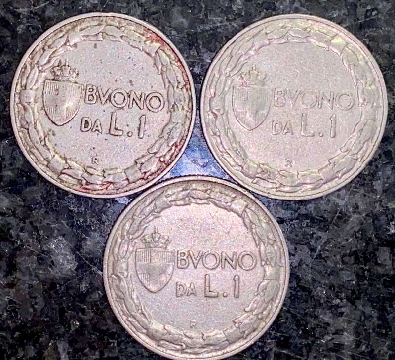 ITALY SET 1 LIRE 1922 & 1924( 1 BID TAKE ALL)