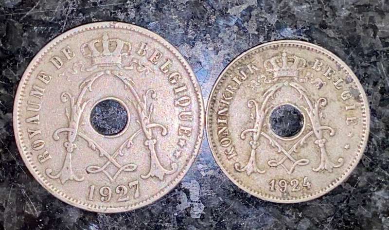 BELGIUM 25 CENTIMES 1927 & 10 CENTIMES 1924(1 BID TALKE ALL)